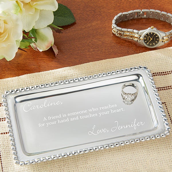 Personalized Jewelry Tray Mariposa String of Pearls