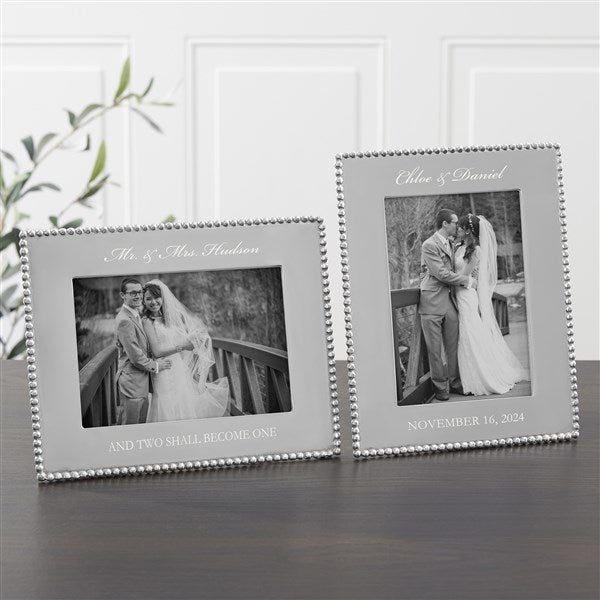 Personalized Wedding Picture Frames - Mariposa String of Pearls - 13944
