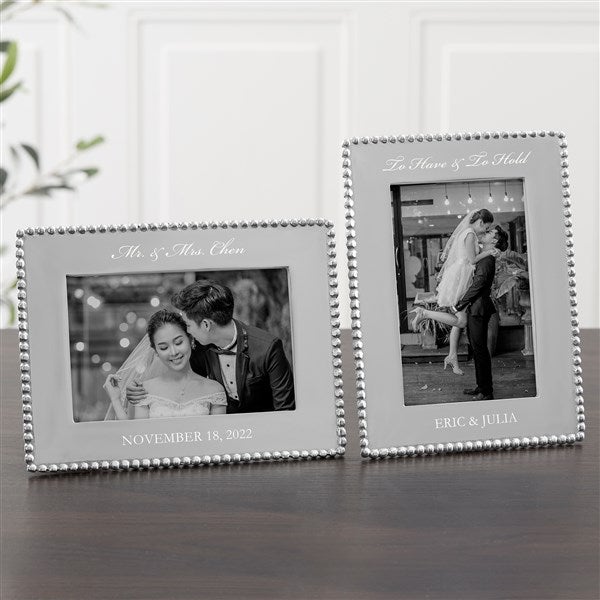 Personalized Leather Picture Frame 4x6 5x7 8x10 Engagement Photos Wedding Couple 
