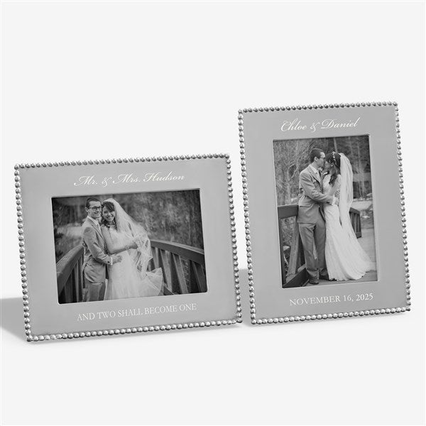 Personalized Wedding Picture Frames - Mariposa String of Pearls - 13944