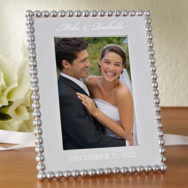 Personalized Wedding Picture Frames Mariposa String of Pearls