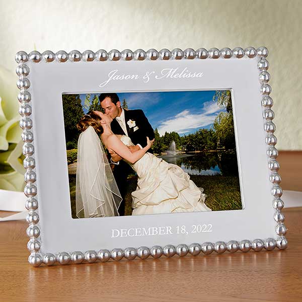Personalized Wedding Picture Frames Mariposa String of Pearls