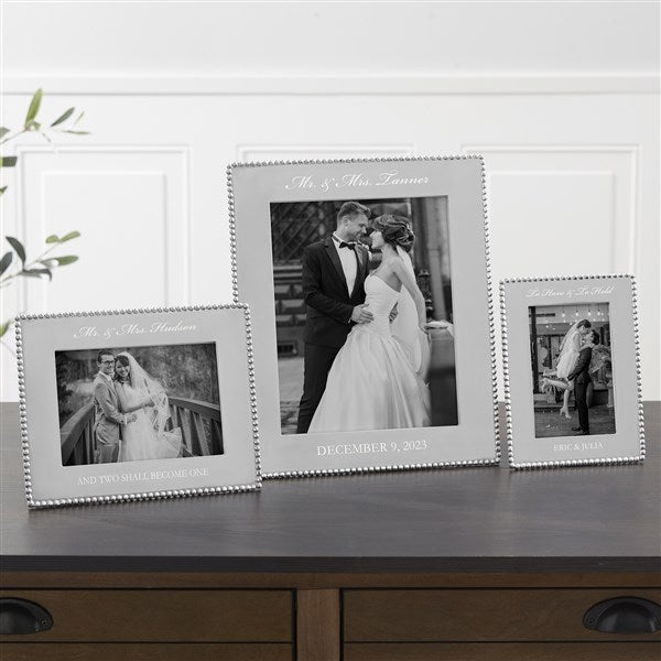 Personalized Wedding Picture Frames Mariposa String of Pearls