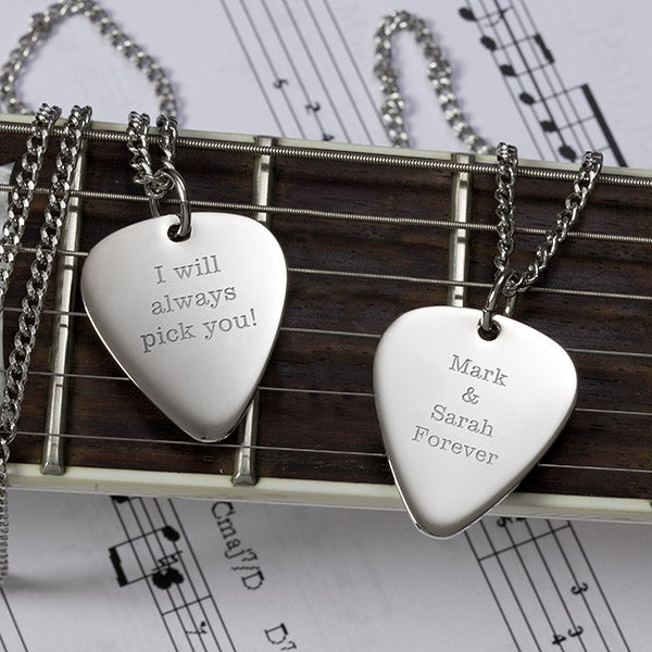 Engraved Guitar Pick Pendant