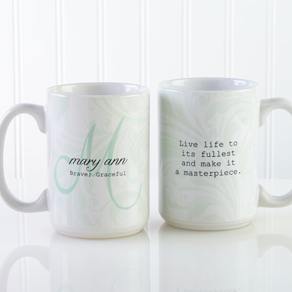 Personalized Coffee Mugs - Preppy Chic Chevron