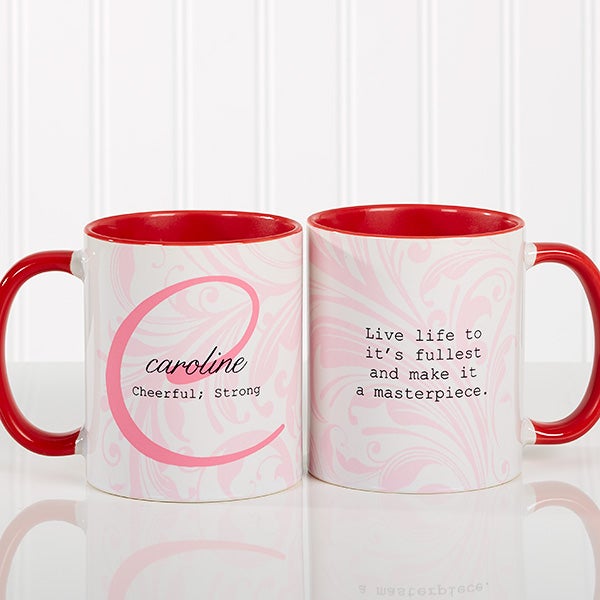 Personalized Name Meaning Coffee Mug Red Mug