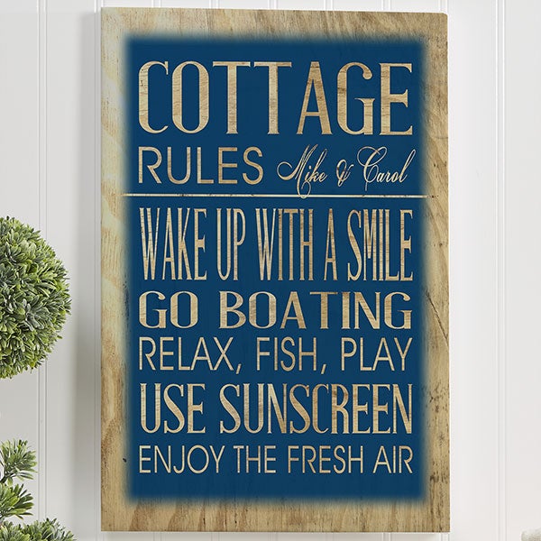 Personalized Canvas Prints - Beach House Rules - 13986