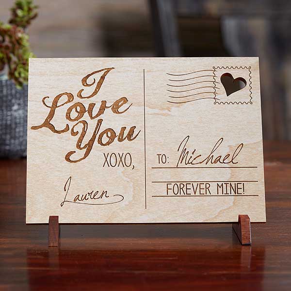 Personalized Romantic Keepsake Gifts - Wood Postcard - 14005