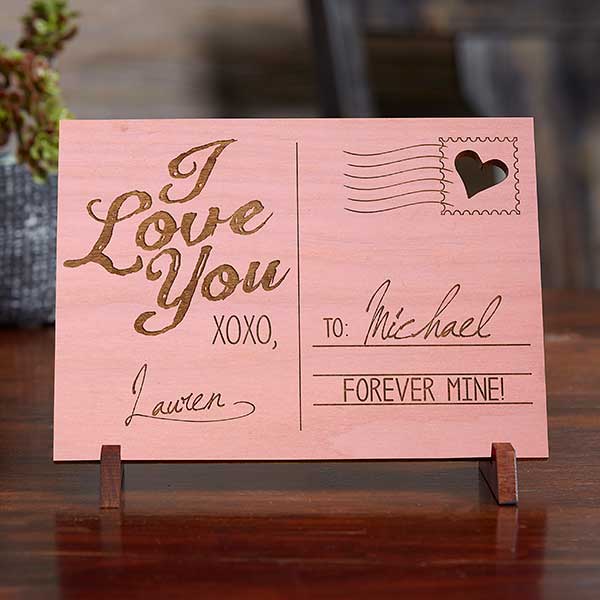 Personalized Romantic Keepsake Gifts - Wood Postcard - 14005