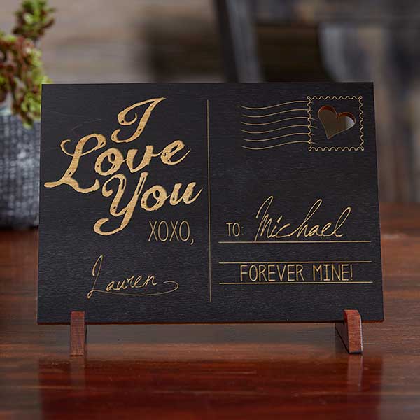 Personalized Romantic Keepsake Gifts - Wood Postcard - 14005