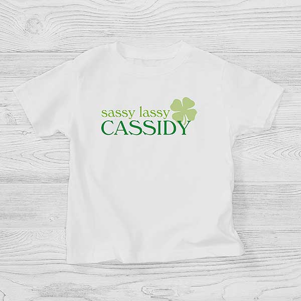 Personalized Four Leaf Clover Apparel - Born Lucky - 14055