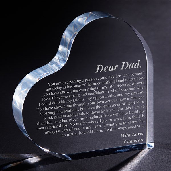 Personalized Heart Keepsake Gift for Fathers - Letter To Dad - 14066