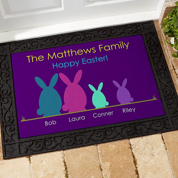 Personalized Easter Doormats Easter Bunny Family