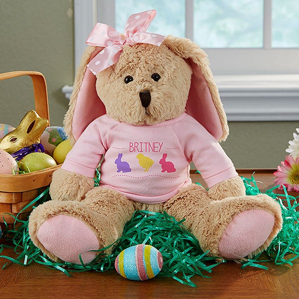 Personalized Stuffed Easter Bunny Plush Doll - 14101