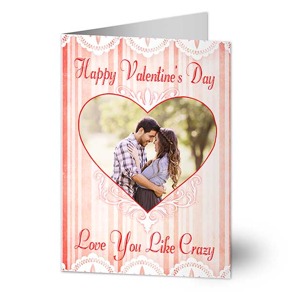 Personalized Photo Valentine's Day Cards - Vintage Heart - 14124