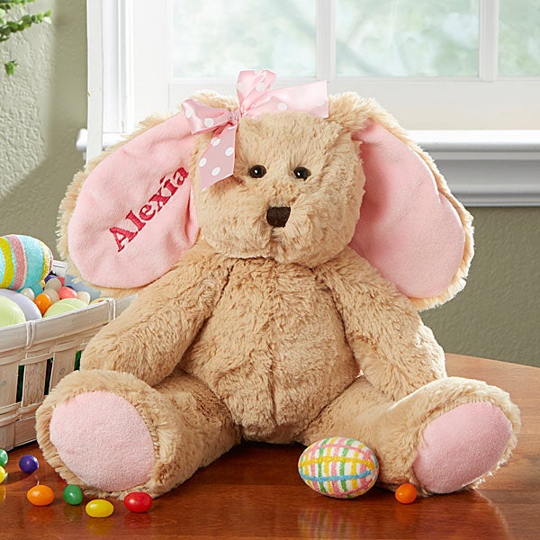 Personalized Stuffed Easter Bunny - Pink