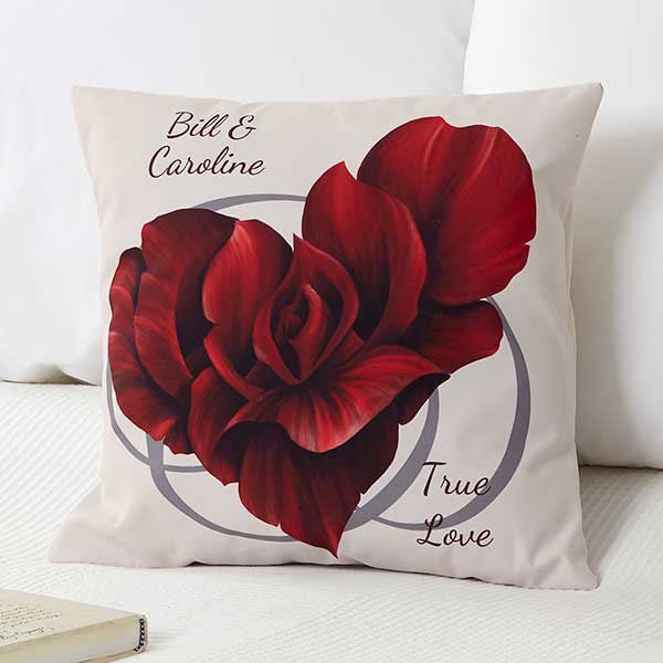 Personalized Throw Pillows - Blooming Heart - 14142