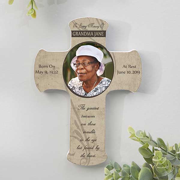 Personalized Memorial Photo Wall Cross - Forever In Our Hearts - 14168