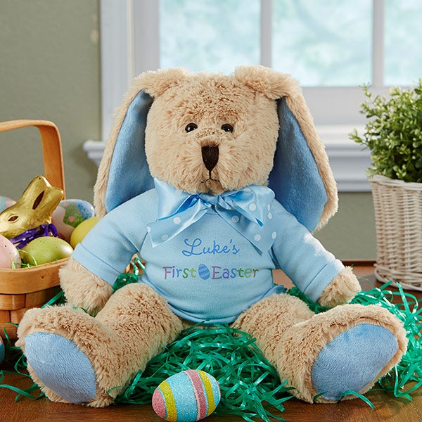 Personalized Stuffed Easter Bunny - Baby's First Easter - 14180