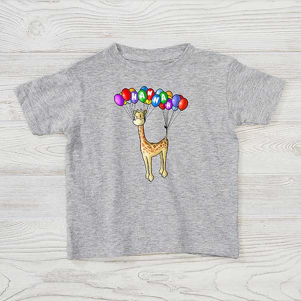 Personalized Toddler T-Shirt - Floating Zoo Animals