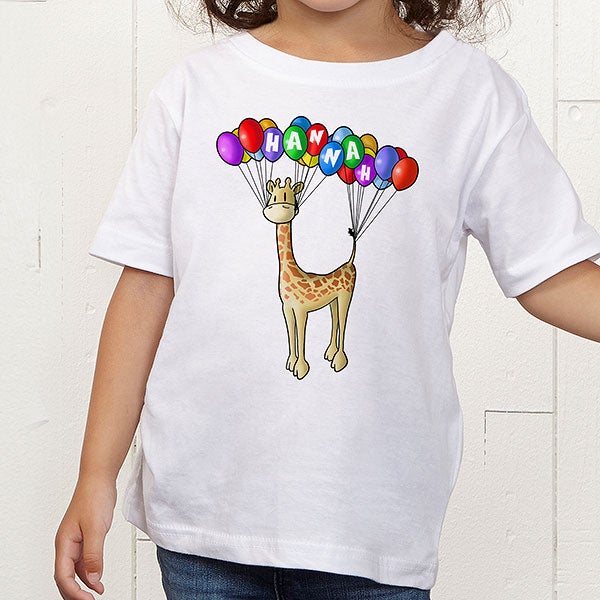 Personalized Toddler TShirt Floating Zoo Animals Baby Gifts