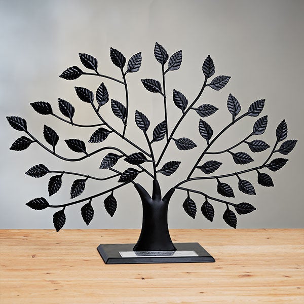 Personalized Birthstone Family Tree Sculpture Silver