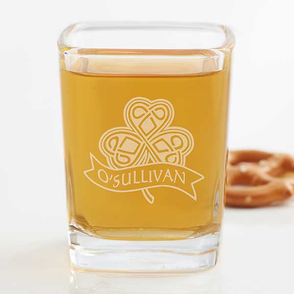Celtic Shamrock Custom Name Personalized Shot Glass