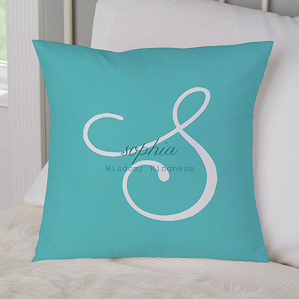 Light Blue Monogram Decorative & Throw Pillows