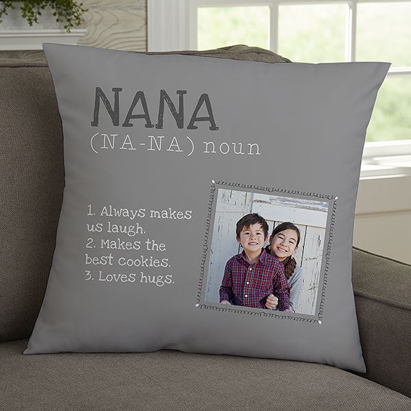 Personalized Photo Throw Pillow - Definition of a Grandma - 14228