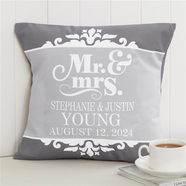 Mr and Mrs 18x18 Linen Pillow Set - Pillow Decor