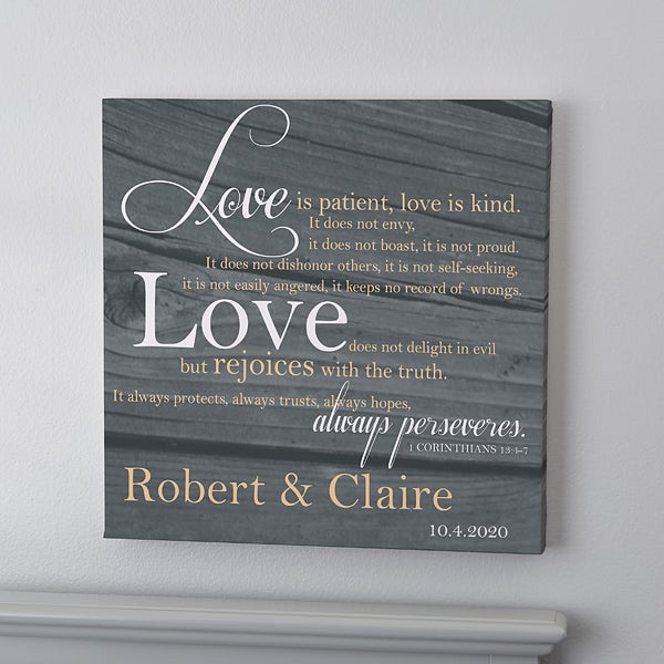 Personalized Wall Art Canvas Prints Love Is Patient