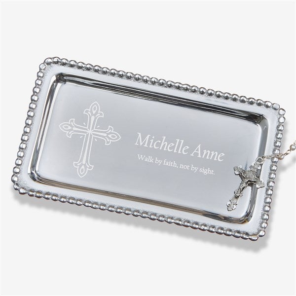 Personalized Jewelry Tray - Christian Cross - 14291