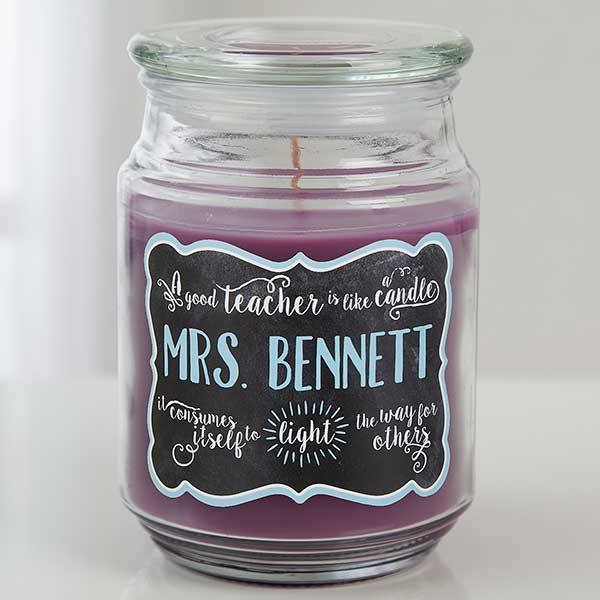 14323 Teachers Light the Way Personalized Candle Jar