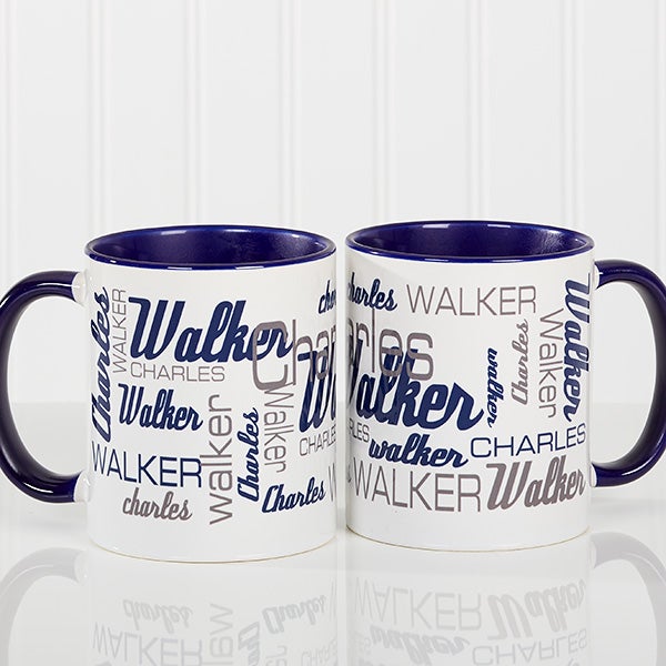 Personalized Coffee Mugs - Signature Style For Him - 14425