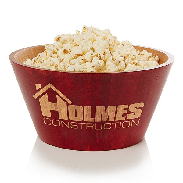 Personalized Bamboo Serving Bowl With Your Business Logo - 14454