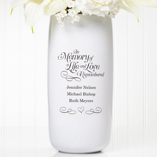Home Décor Because of Your Life Memorial Vase In Loving Memory Vase