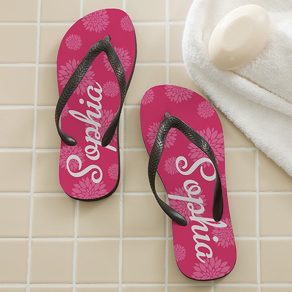 Personalized Flip Flop Sandals - Flower Power - 14556