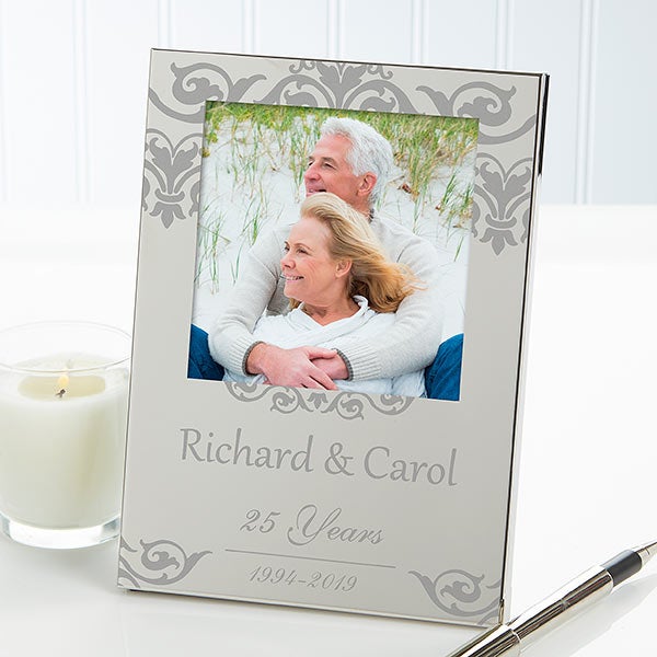 Personalized Silver Picture Frames - Anniversary Memories - 14564