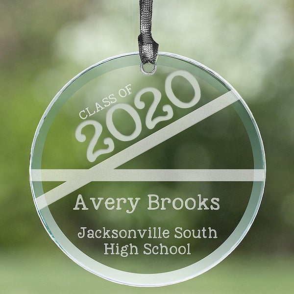 Class of... Personalized Glass Ornament Graduation Gifts