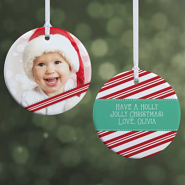 Personalized Photo Christmas Ornaments - Candy Cane - 14594