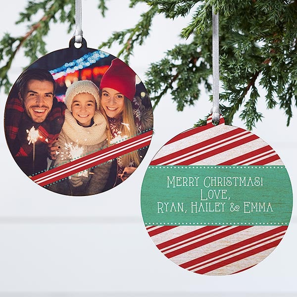 Personalized Photo Christmas Ornaments - Candy Cane - 14594
