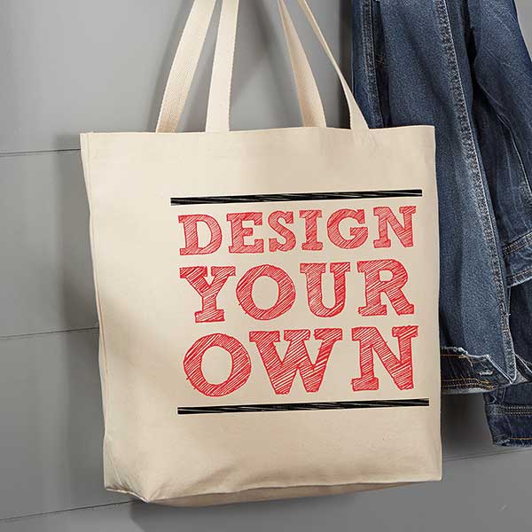 Design Your Own Custom White Tote Bag - Large - Design Your Own