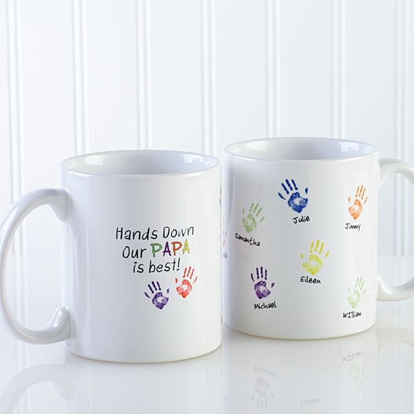 Personalized Coffee Mugs - Kids Handprints - 14622