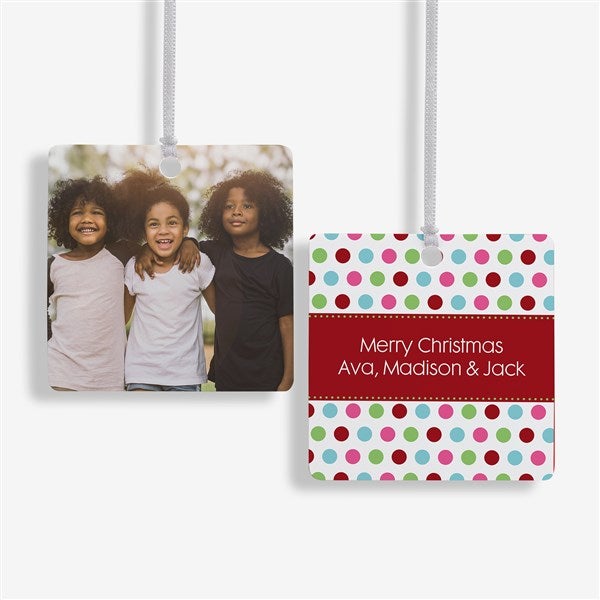 Personalized Photo Christmas Ornament - Baby - Polka Dot - Double Sided - 14641