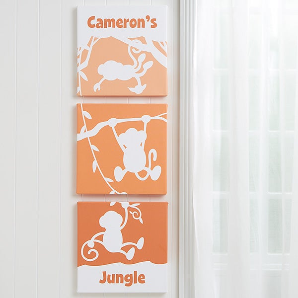 Personalized Kids Canvas Wall Art - My Room Silhouette - 14667