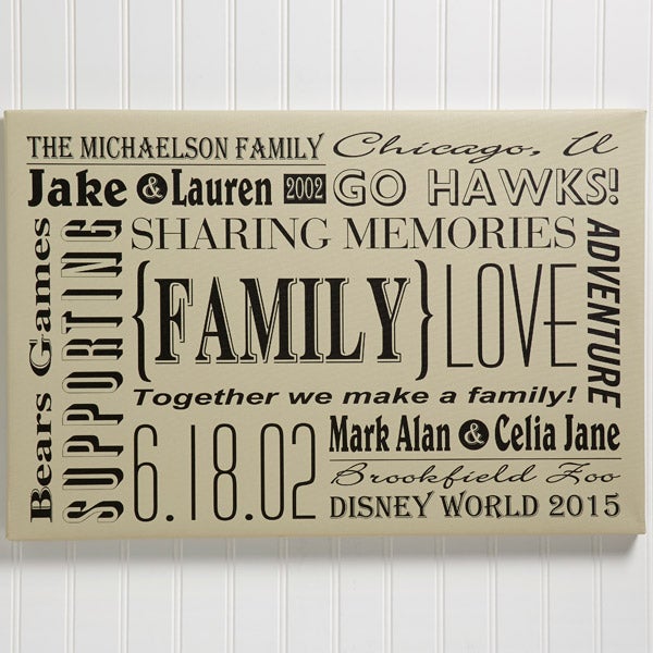 Personalized Family Canvas Print Wall Art - Our Family