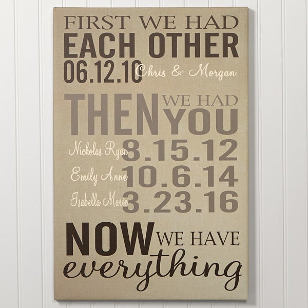 first we had each other 20x30 personalized canvas print for the home
