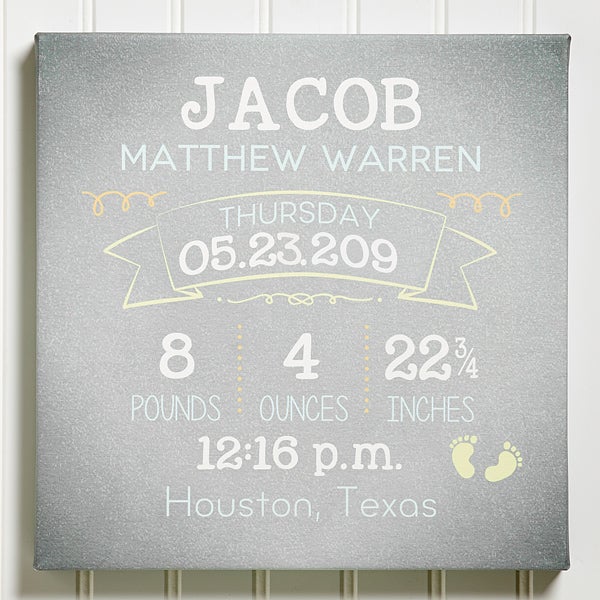 Personalized Baby Wall Art 8x8 Birth Info Personalized Baby Wall Art 8x8 Birth Info