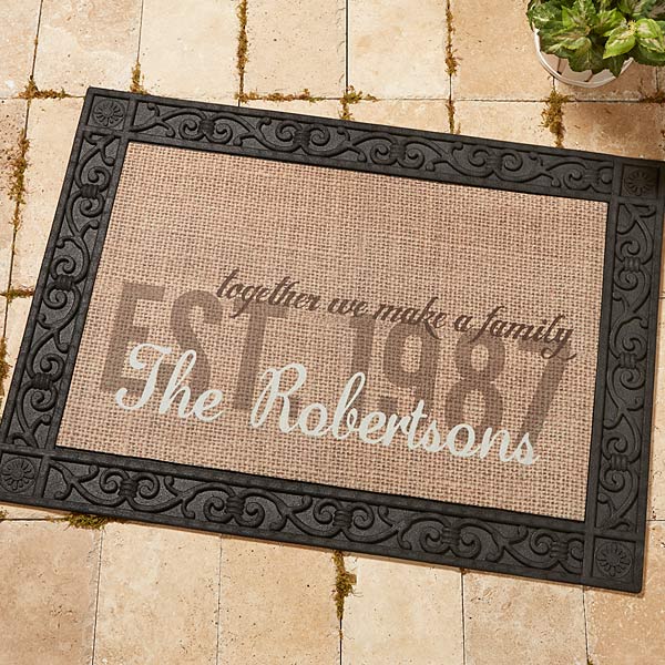 Personalized Burlap Family Doormat Together We Make A Family