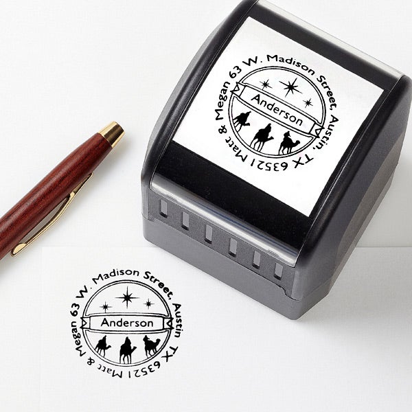 Personalized Holiday Address Stamp - Three Wise Men - 14729